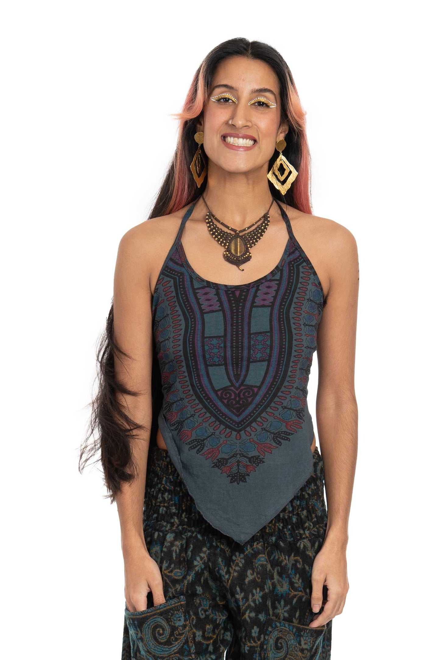 Dashiki Crop Mini Top, Summer Festival Top