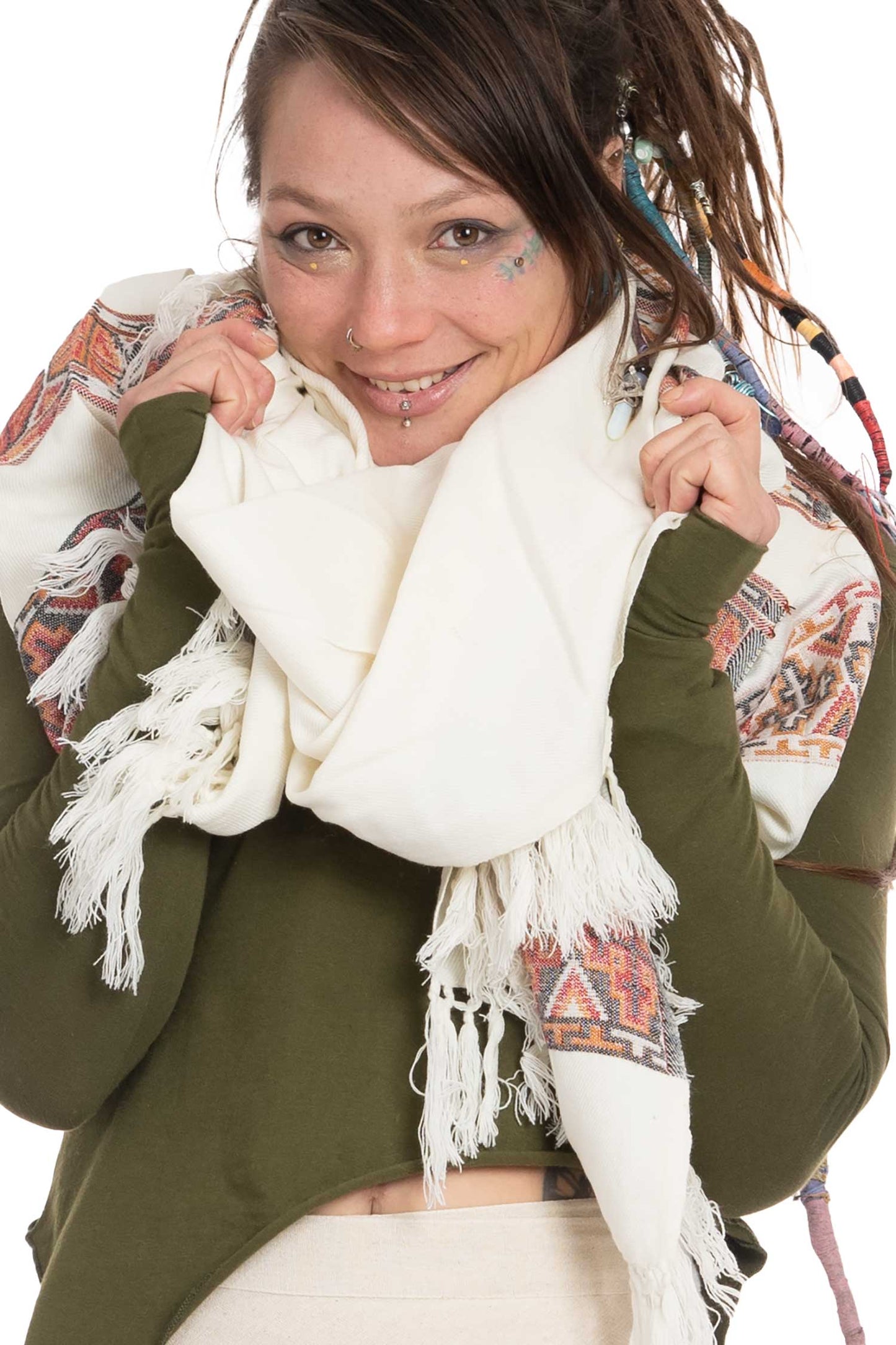 Large Oversized Tribal Festival Wrap Shawl - Shamanka Shawl (ROKSKA) by Altshop UK