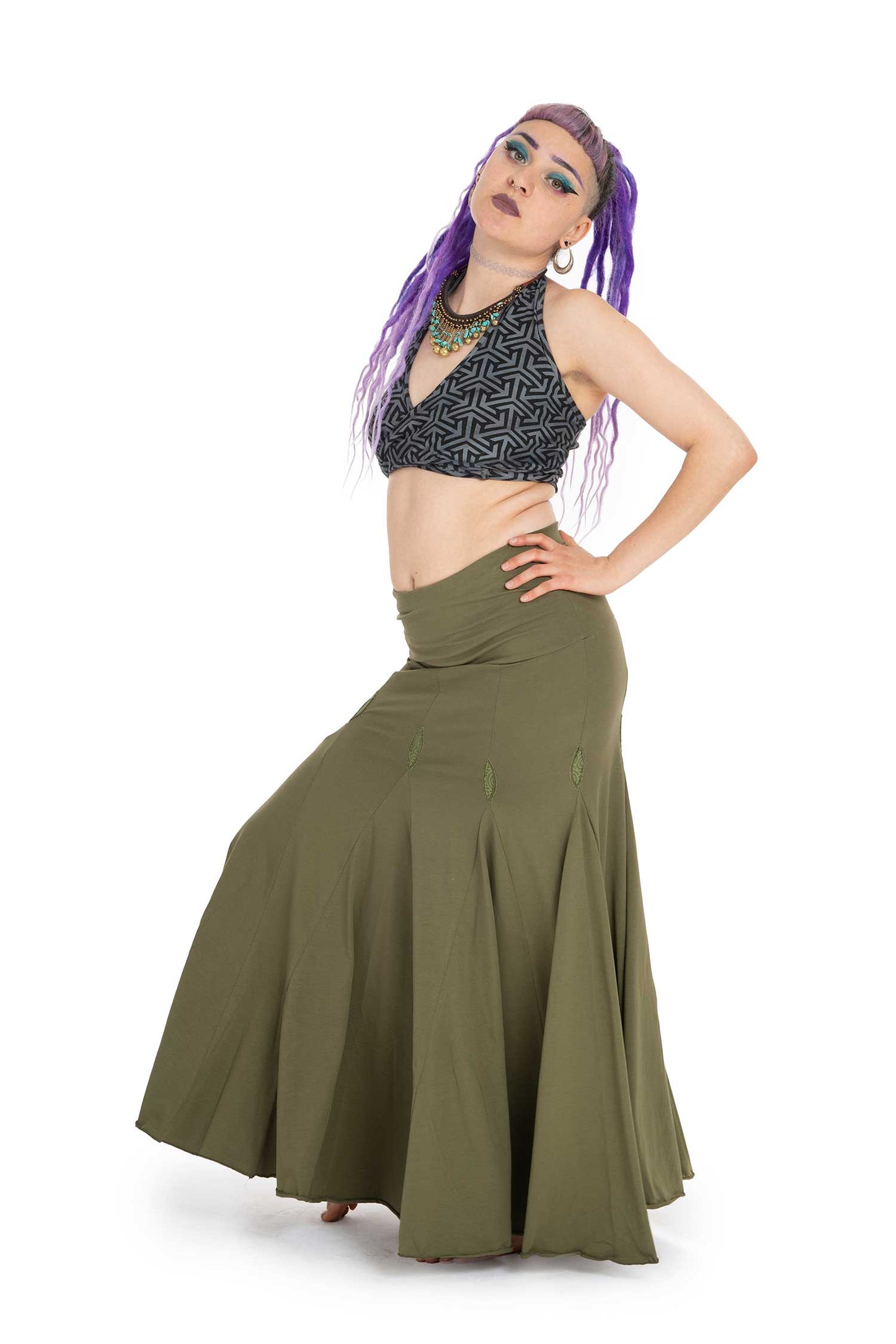 Mermaid Fishtail Skirt, organic cotton long Goa psy faery skirt - Booty Skirt (TSK230) by Altshop UK