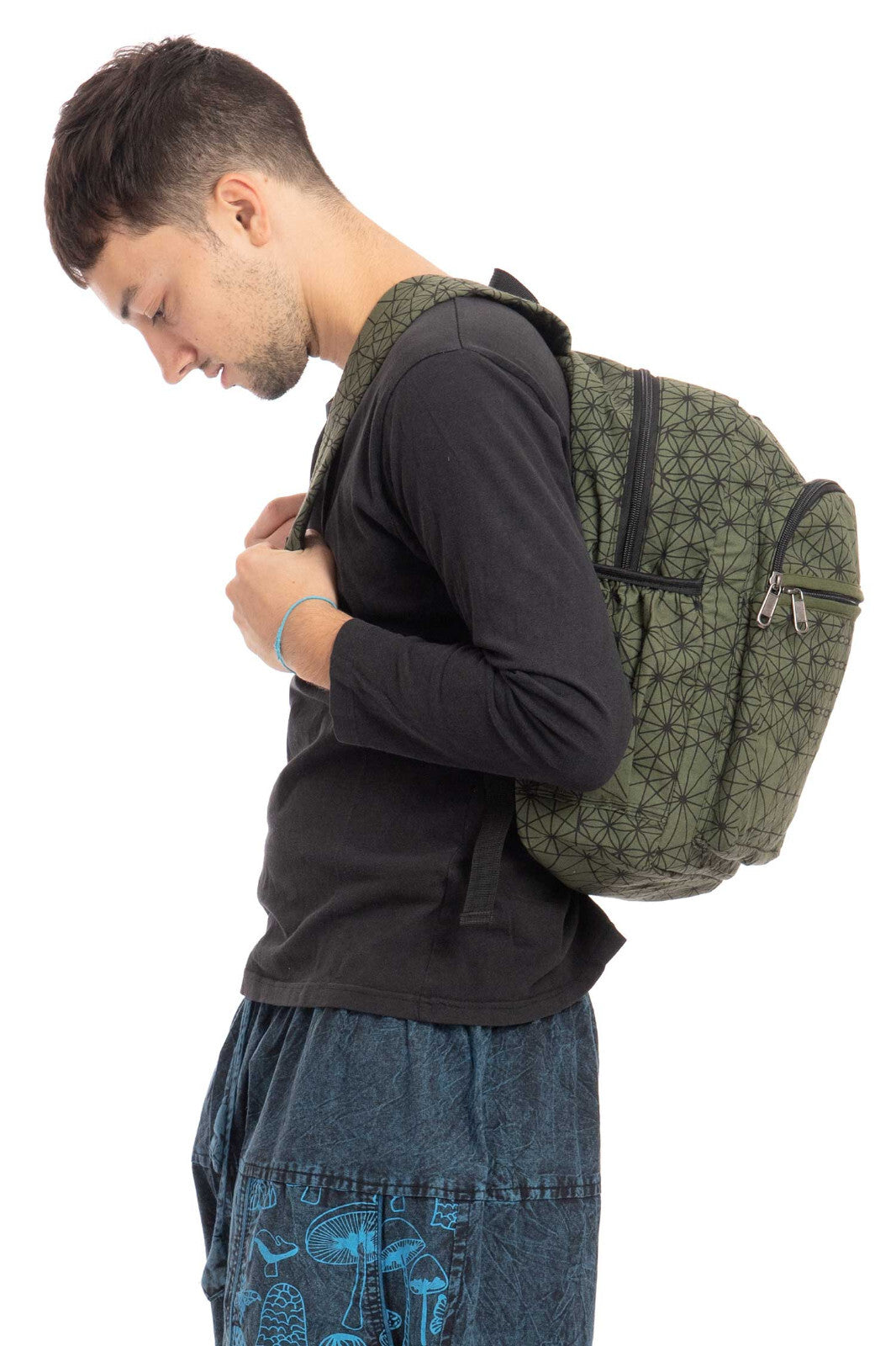 Hippie Geo Flower of Life Rucksack Bag