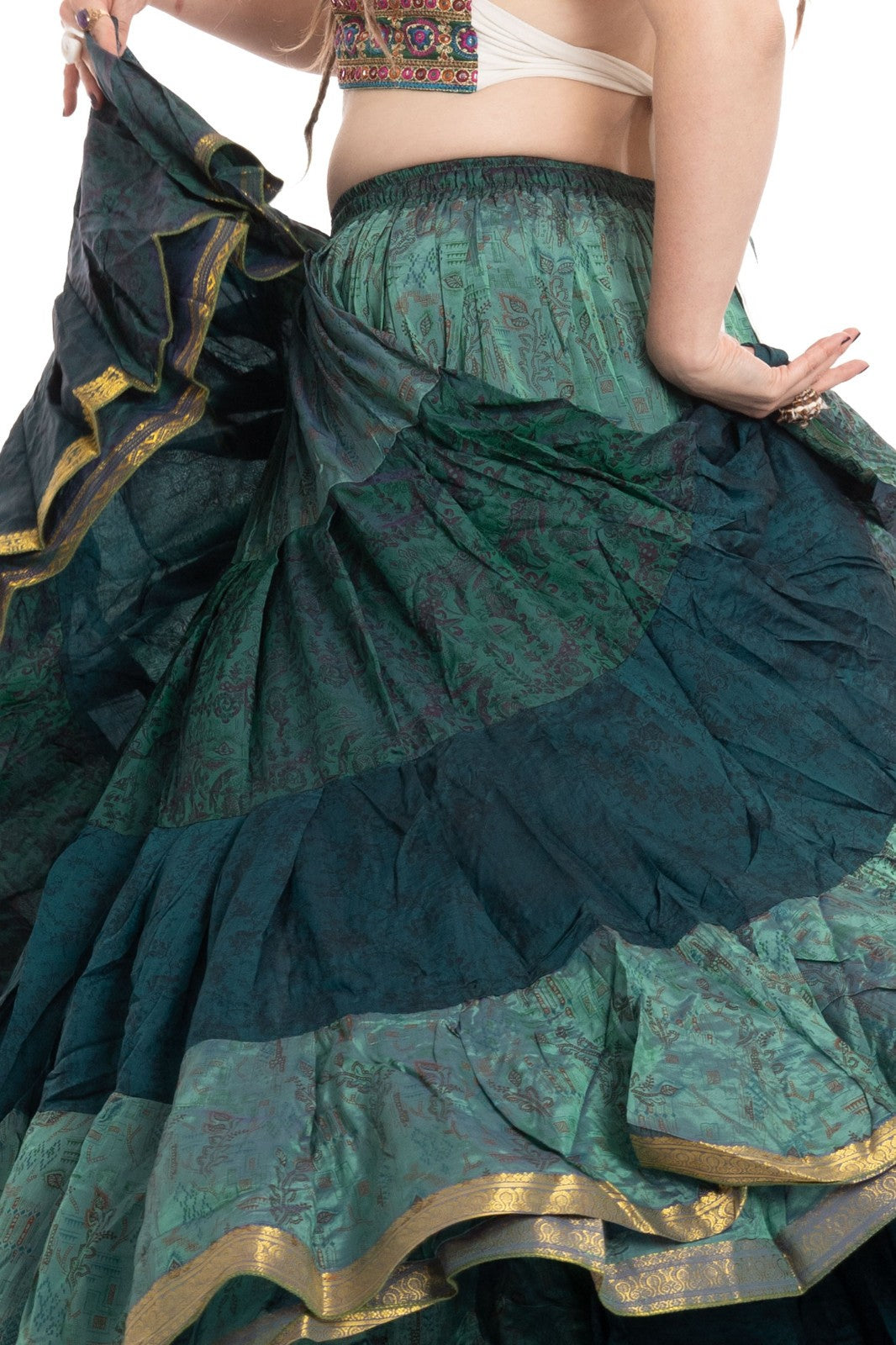 Long Upcycled Belly Dance Ats Skirt