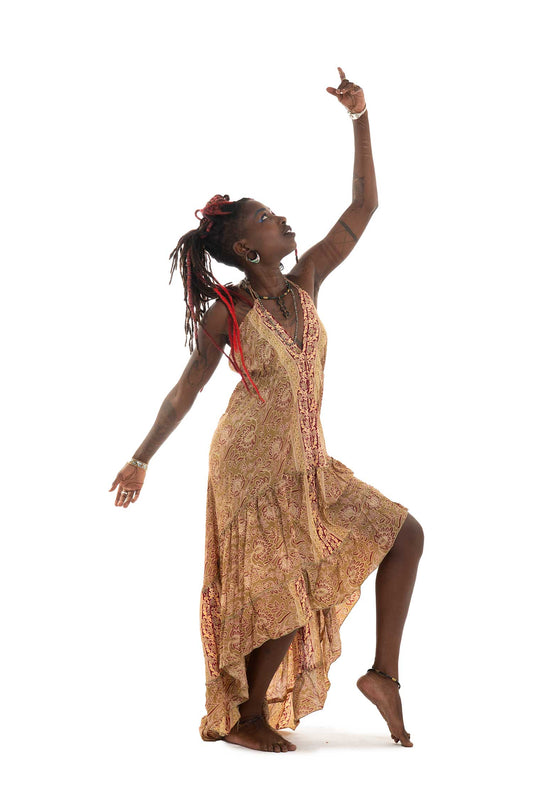 Floaty Hi Low Flowery Summer Dress - Floaty Summer Dress (RSFSUMD) by Altshop UK