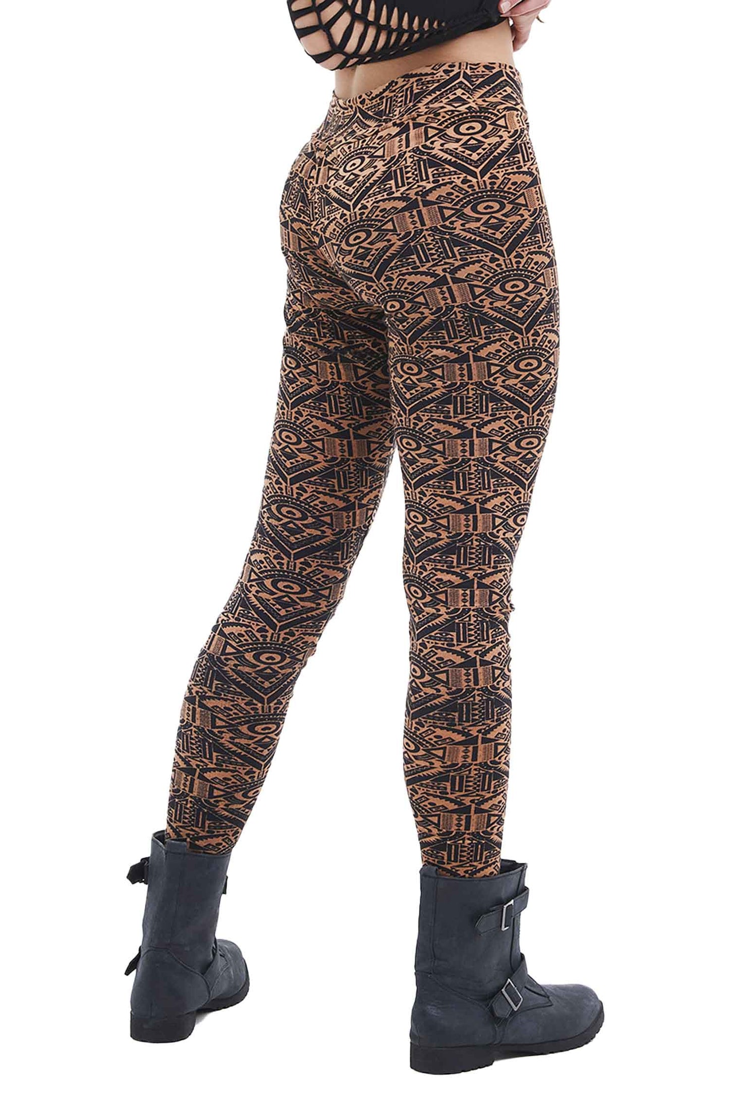 Geometric Psy Trance Leggings, Cotton Rich Tribal Boho Hippie Leggins