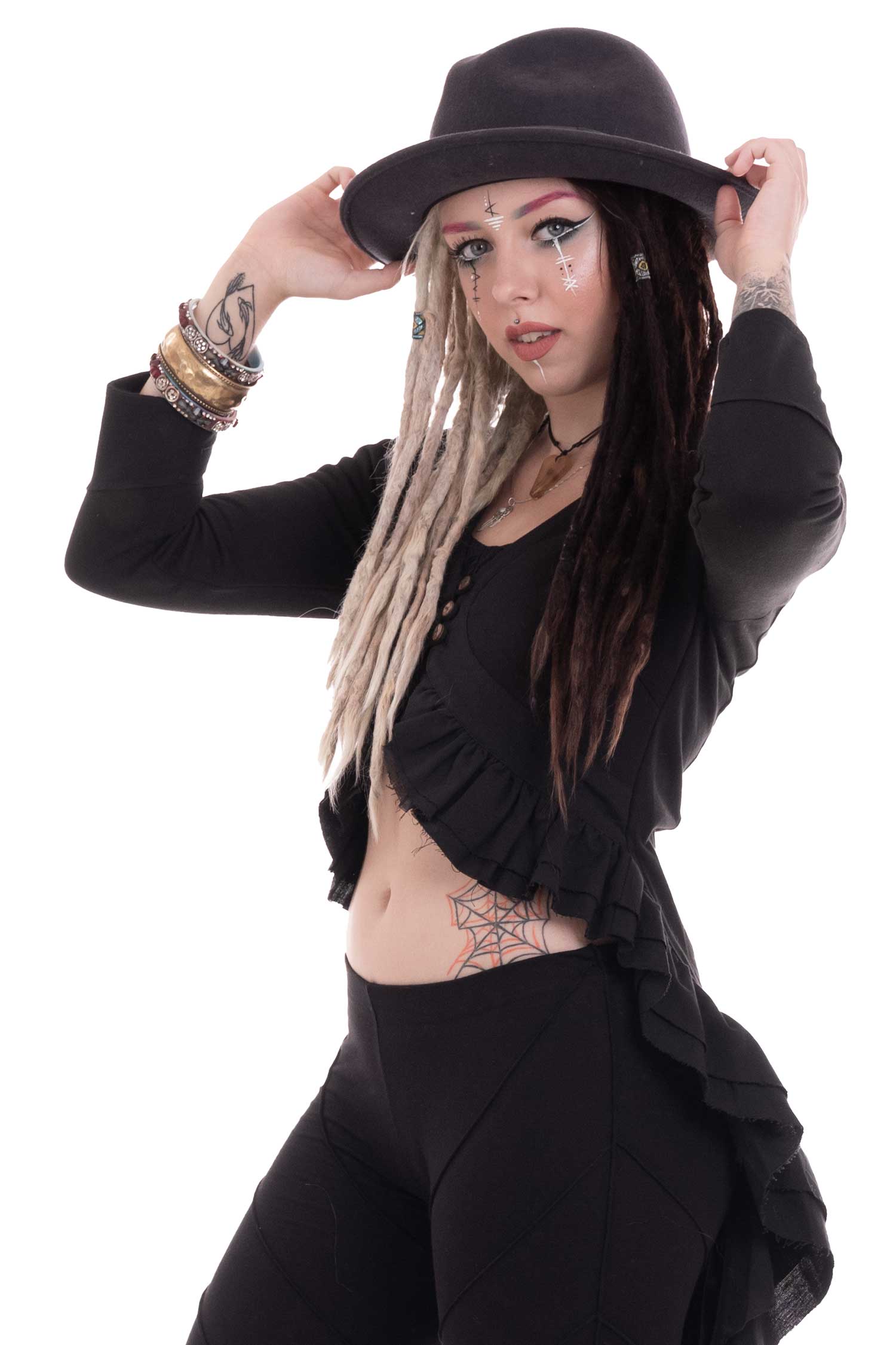 Ring Master Circus Tail Coat Jacket with Lotus Patch - Lotus Jacket (TJK539) by Altshop UK