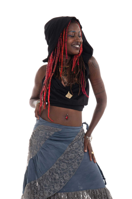 Hooded Backless Cowl Top
