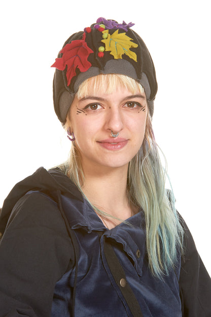 Fleece Pixie Hippy Hat, Cute Ladies Beanie - Maple Leaf Hat (HT2060) by Altshop UK