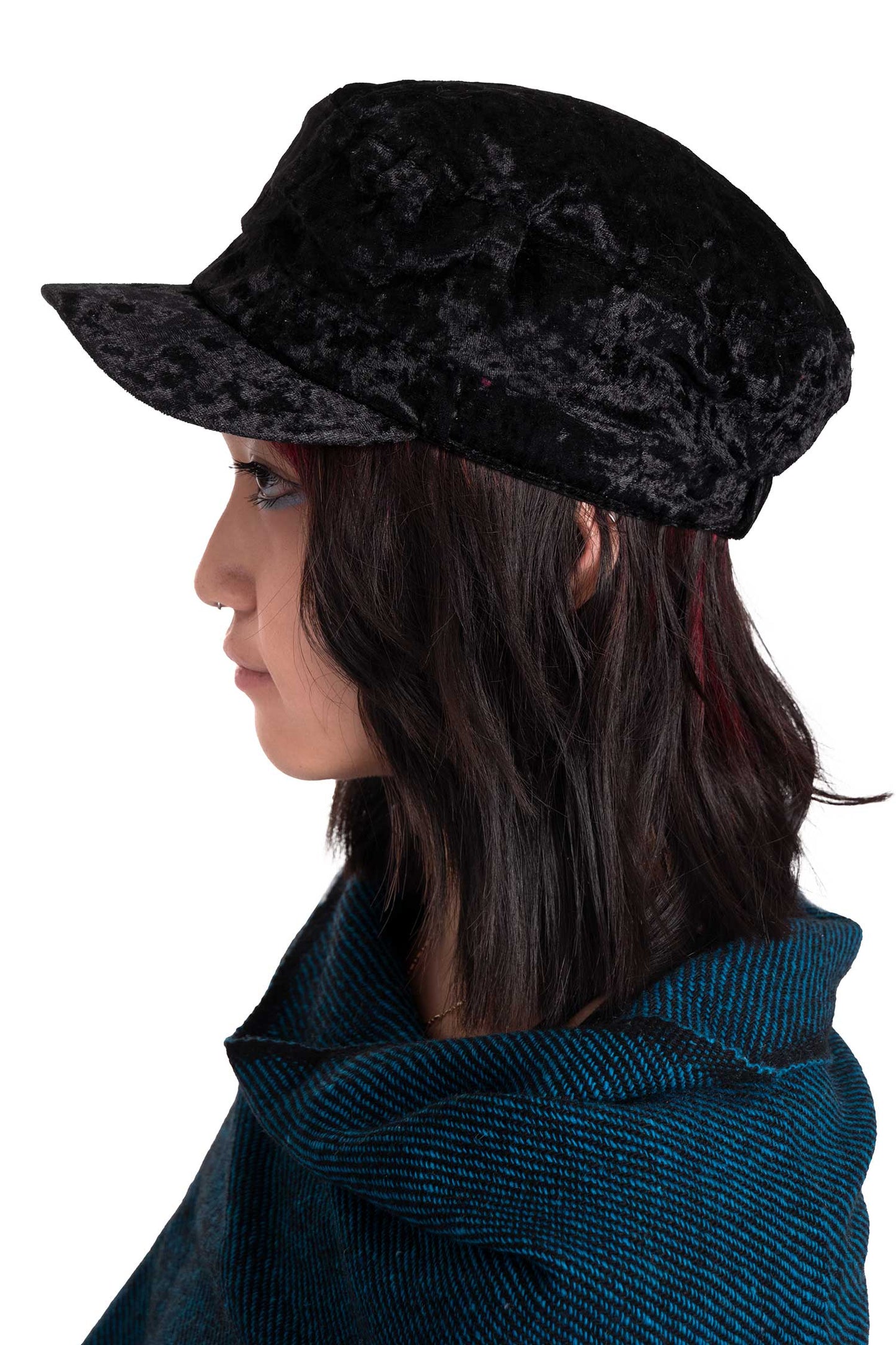 Crushed Velvet Fishermans Mariners Cap - Velvet Fisher Cap (WOHFLC) by Altshop UK