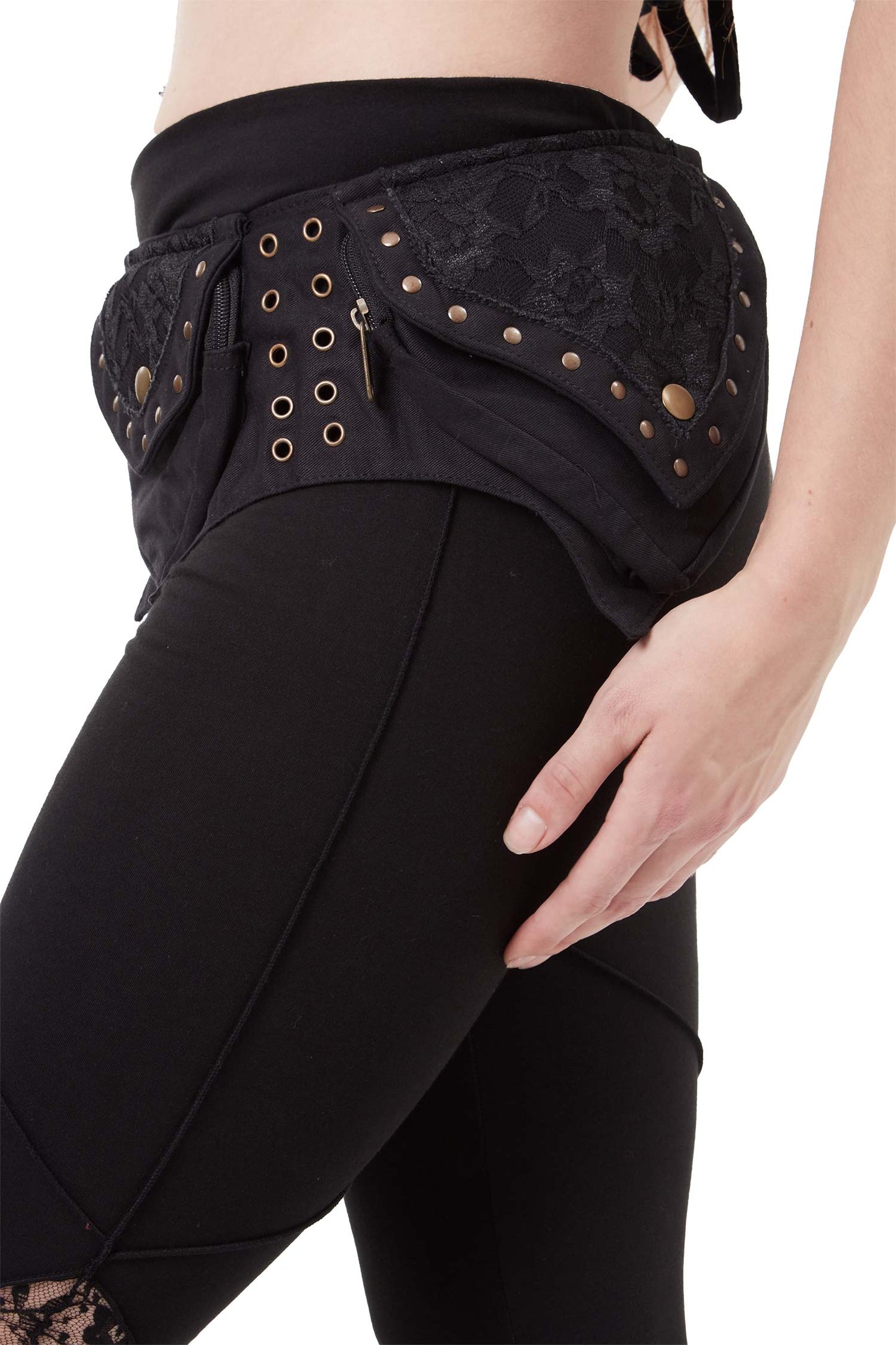 Pixie Pocket Belt with Lace and Studs