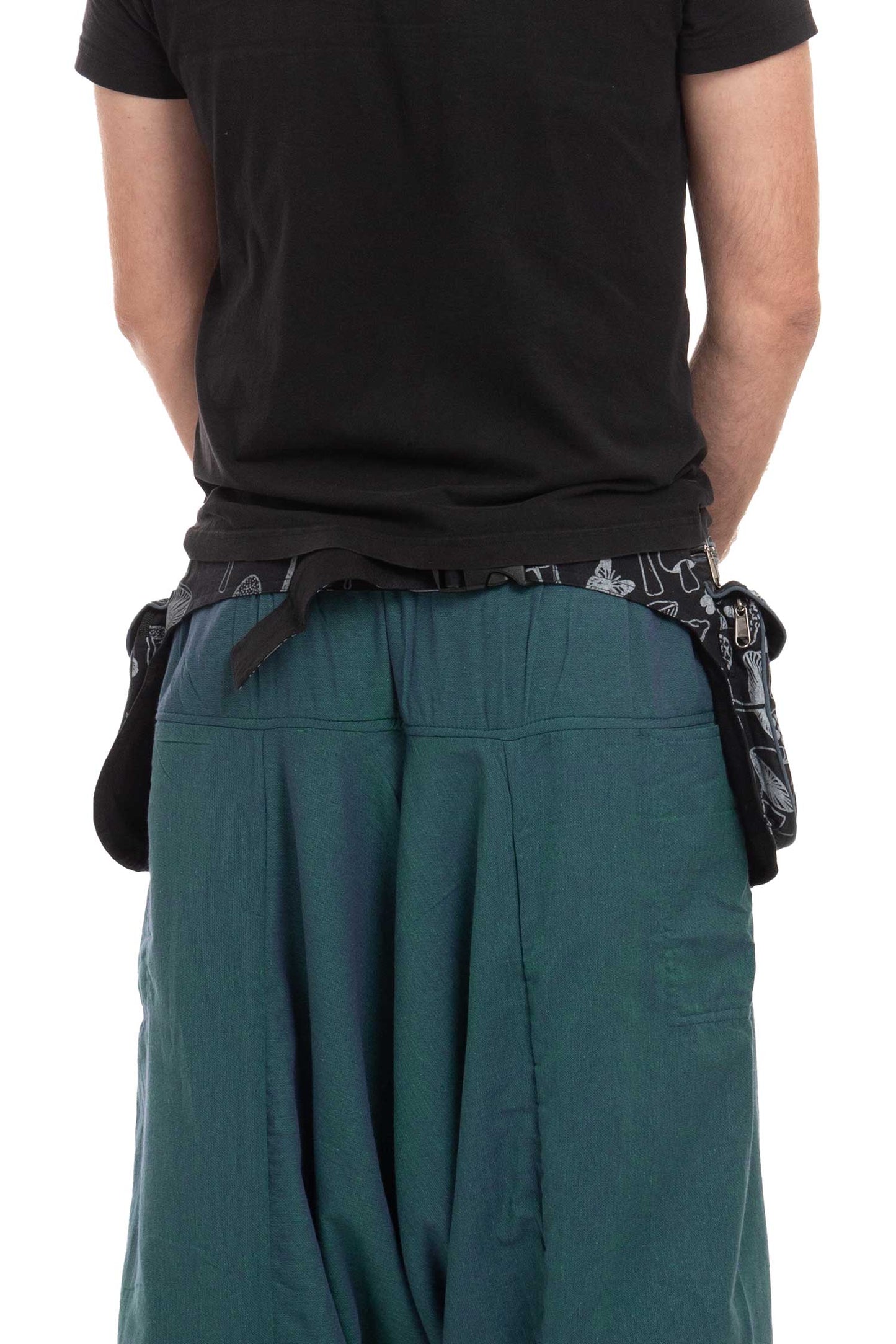 Mushroom Print Unisex Pocket Belt, Hippy Festival Clothing, Festival Utility Bag