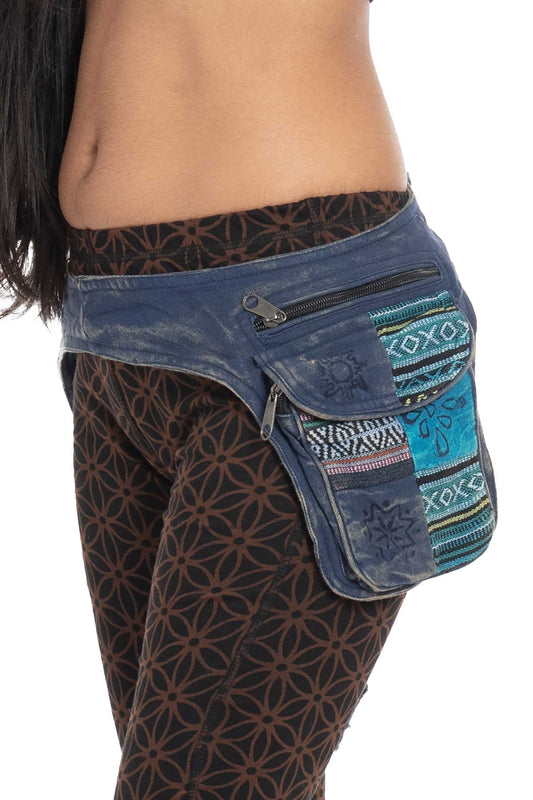 Stonewash Patchwork Pocket Belt (extra large) Min waist 41"