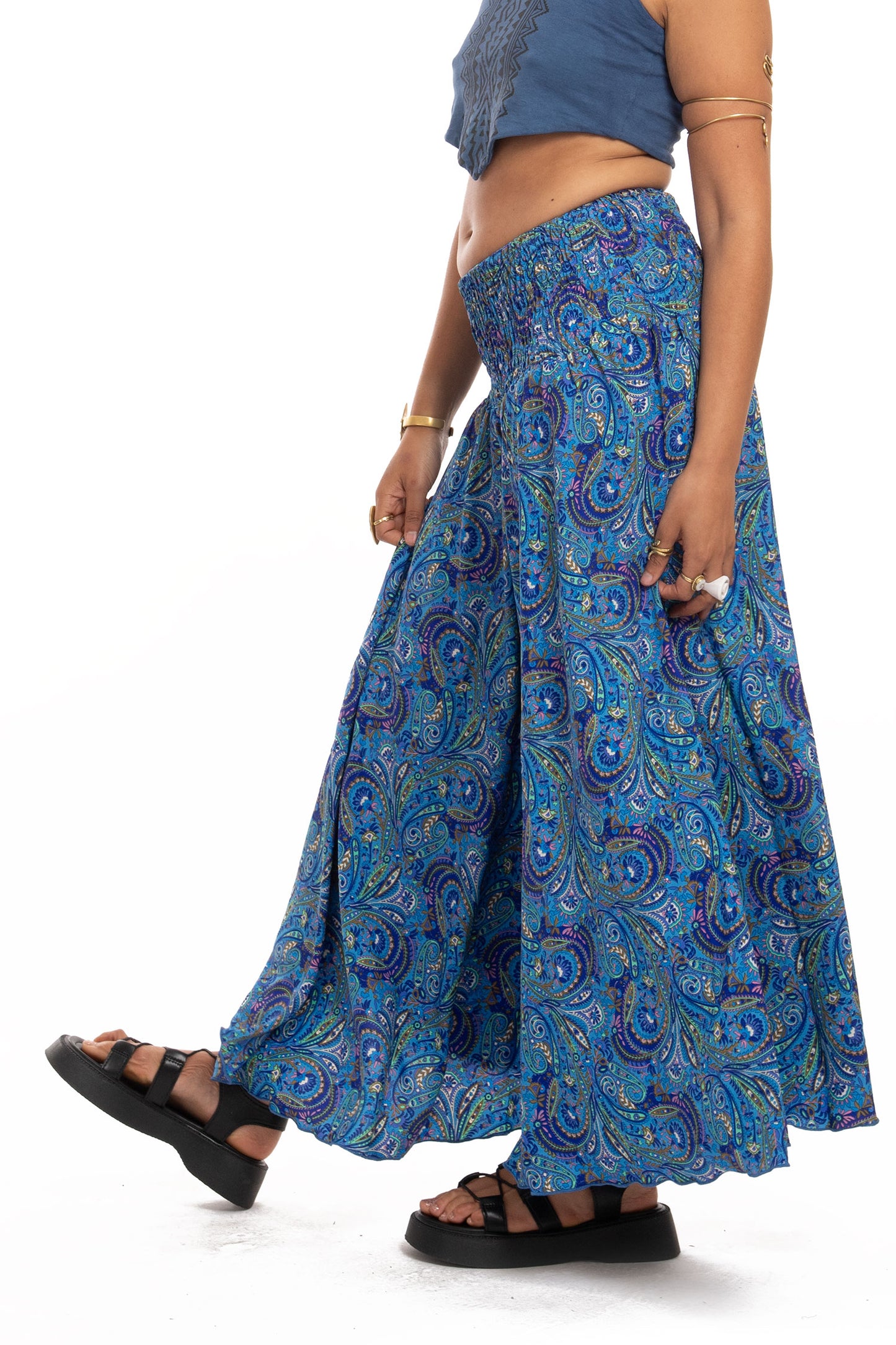 Ladies Wide Summer Flares, Floaty Bohemian Style Trousers, Beach Trousers