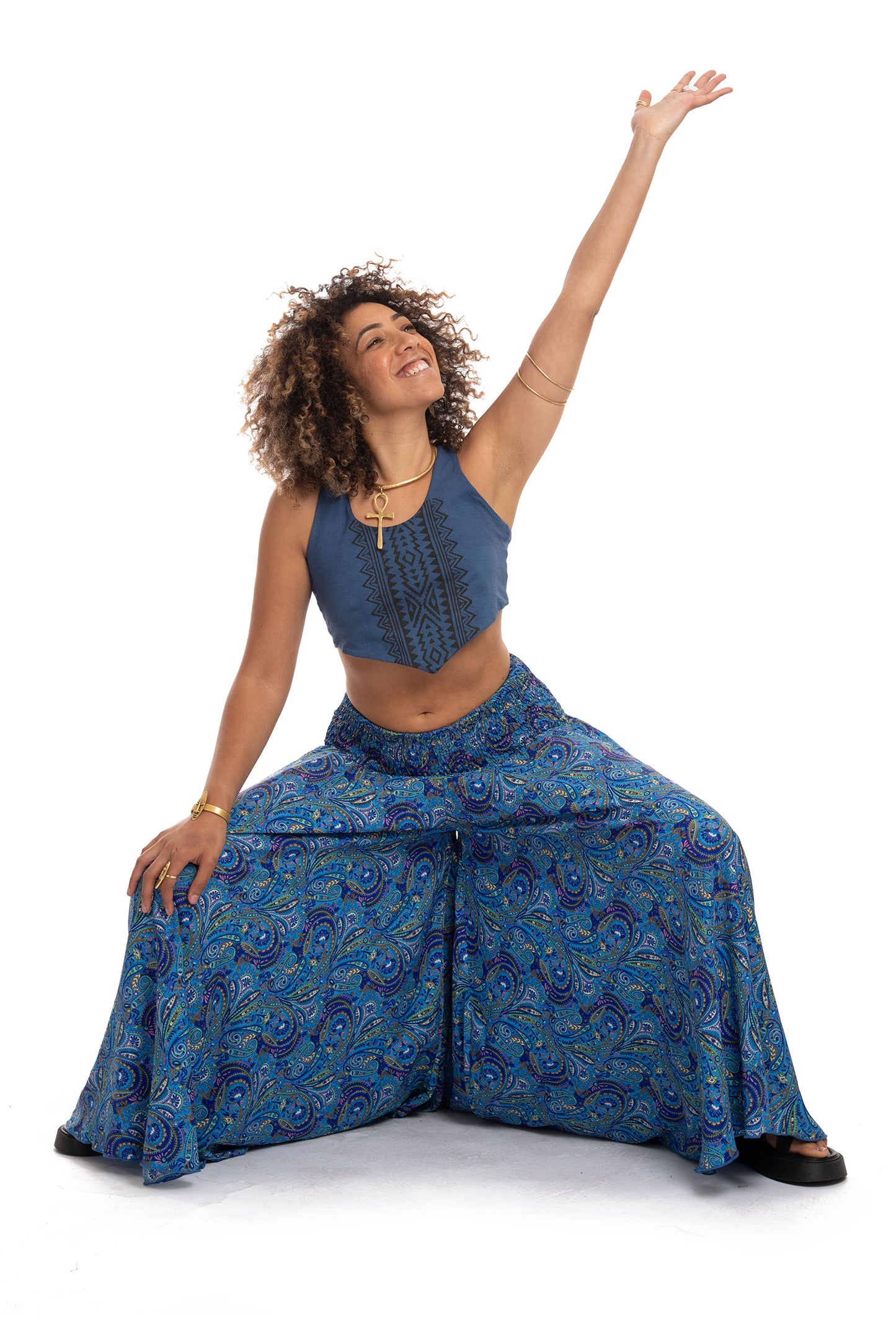 Ladies Wide Summer Flares, Floaty Bohemian Style Trousers, Beach Trousers