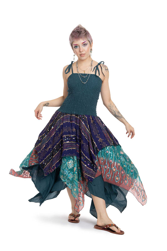 Upcycled Sari Sequin Fairy Dress
