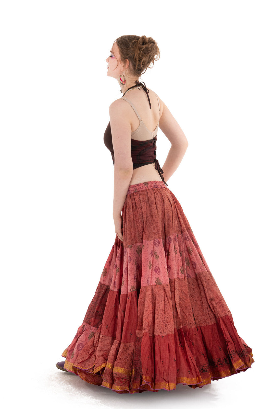 Long Upcycled Belly Dance Ats Skirt