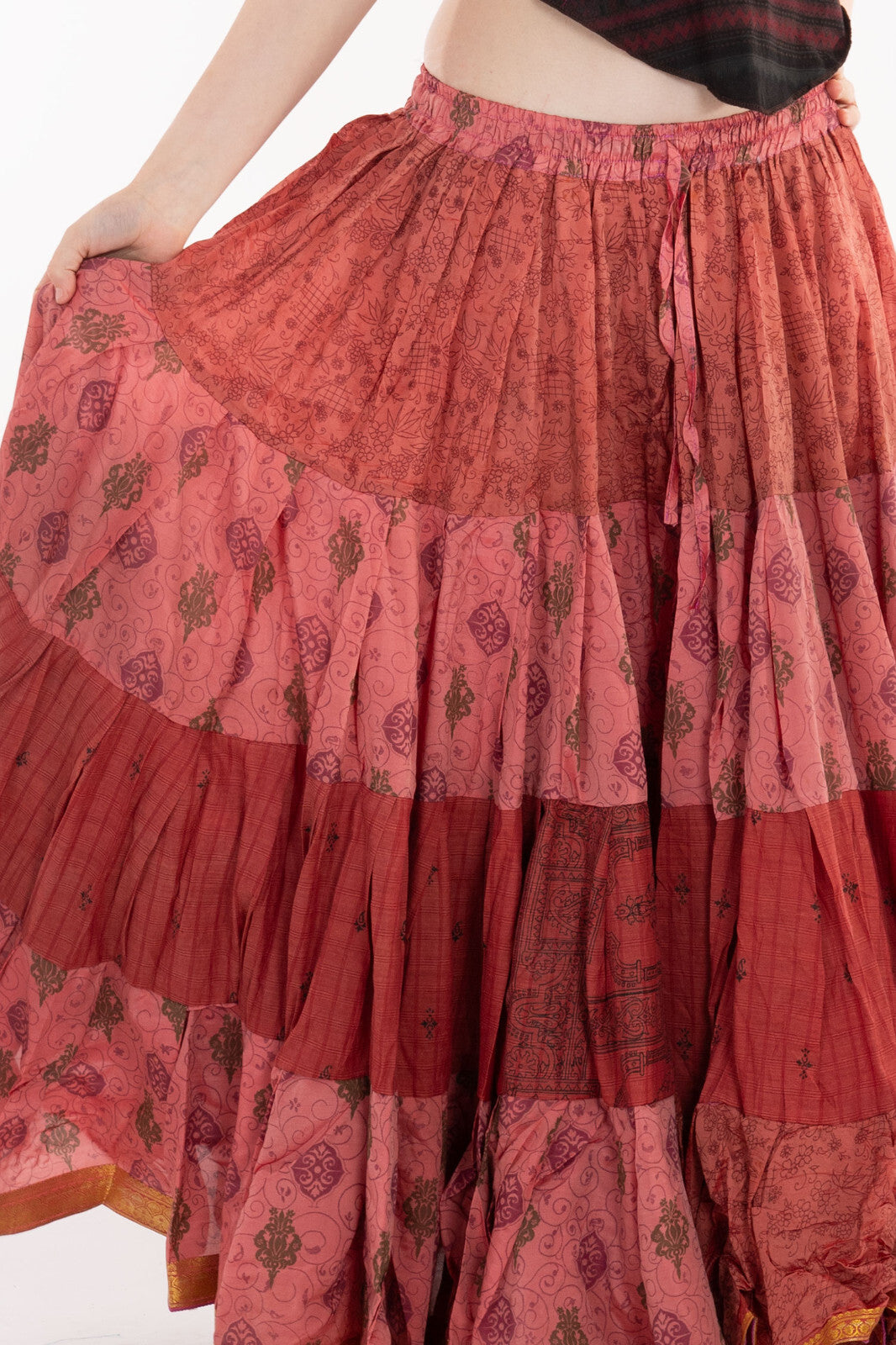 Long Upcycled Belly Dance Ats Skirt