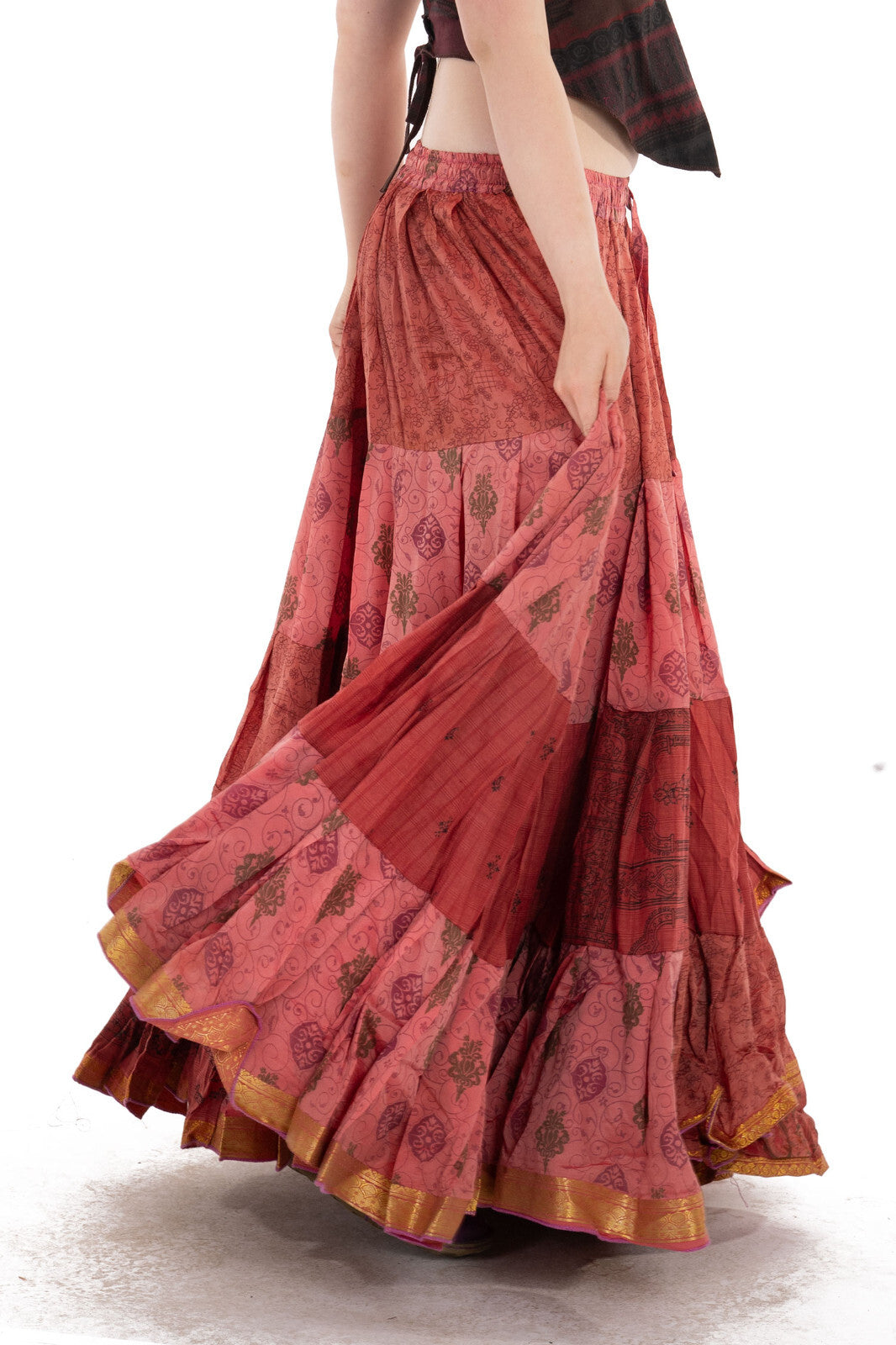 Long Upcycled Belly Dance Ats Skirt