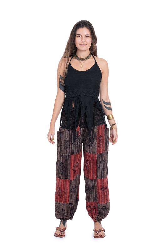 Patchwork Block Print Trousers - Jellyfish Trousers (RGJELLT) by Altshop UK