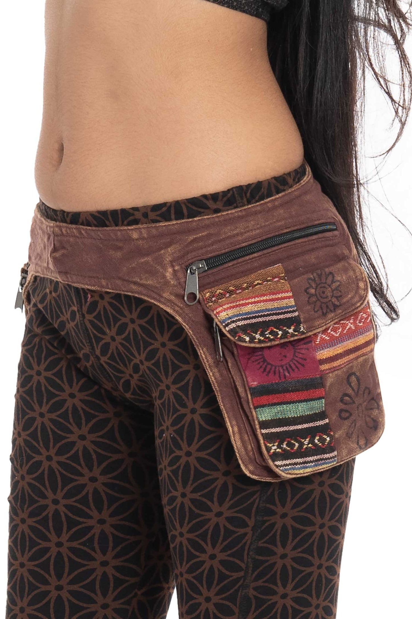 Stonewash Patchwork Pocket Belt (extra large) Min waist 41"