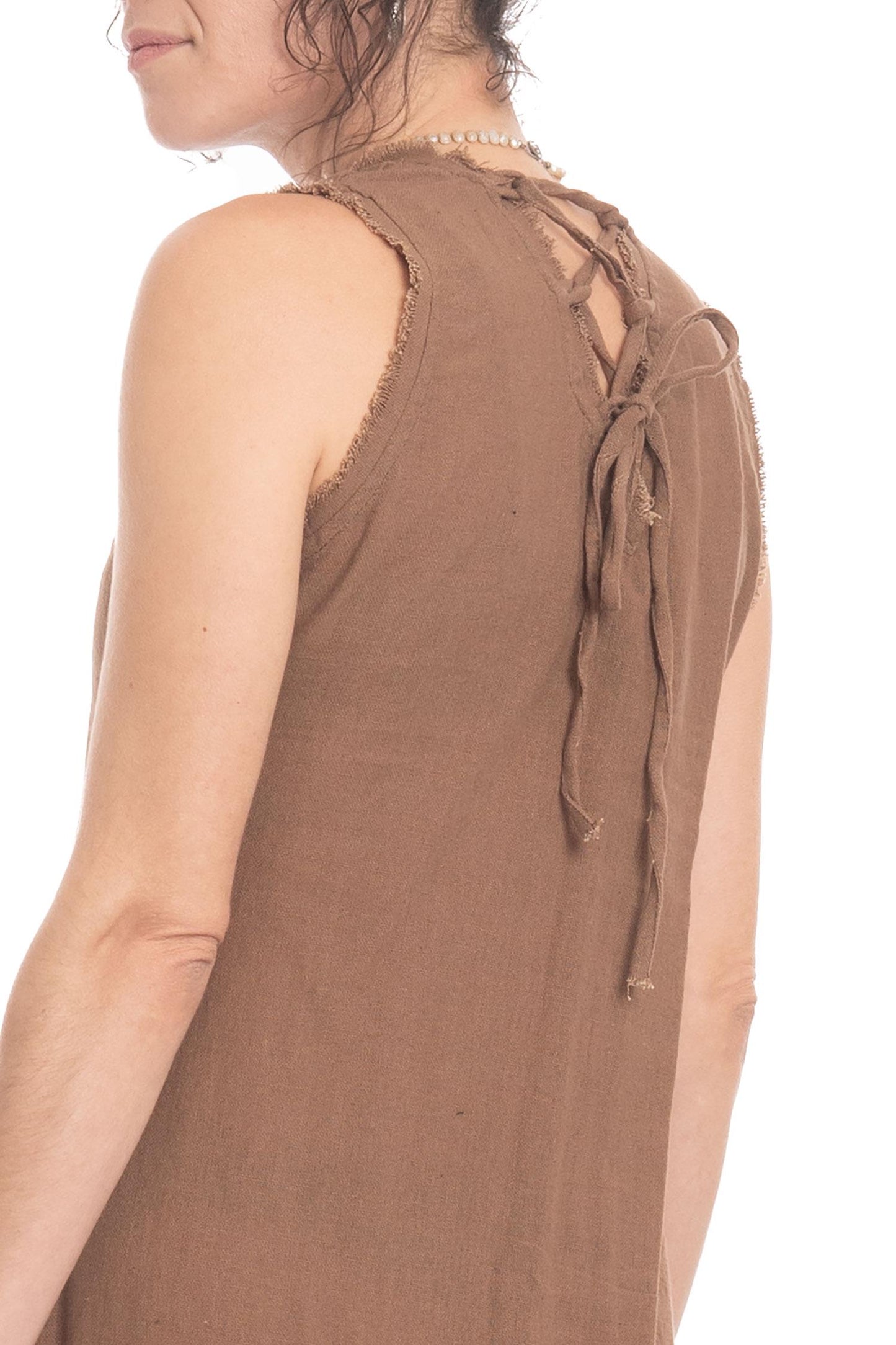 Hand Blocked Tribal Goa Natural Dress for Bohemian Hippy Woman