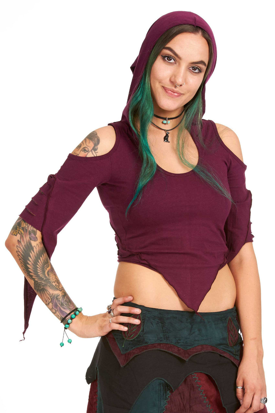 Slashed Back Pixie Top, psy trance top