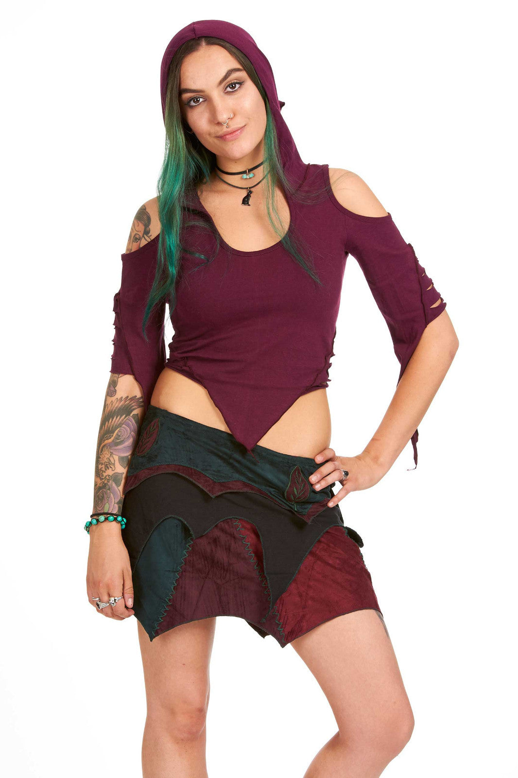 Slashed Back Pixie Top, psy trance top
