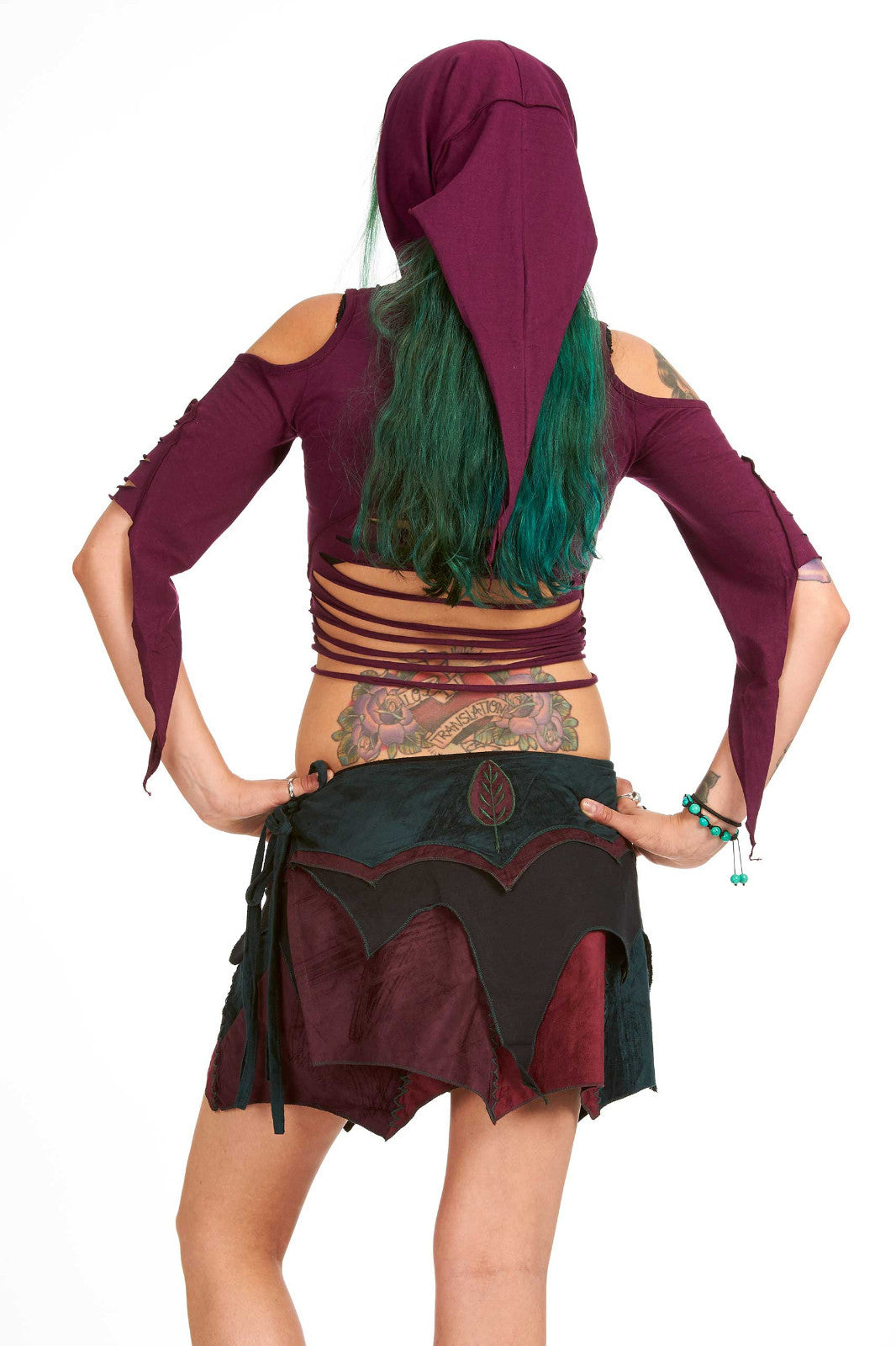 Slashed Back Pixie Top, psy trance top