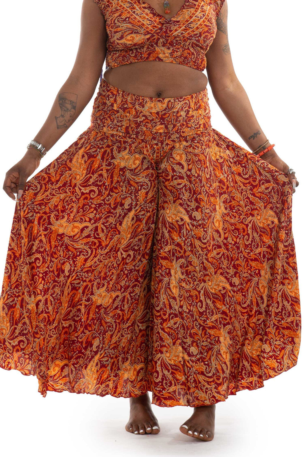 Crop Top & Palazzo Pants Set