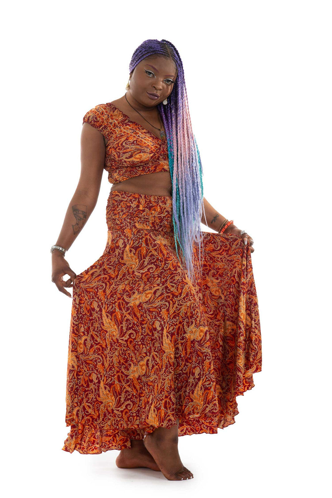 Crop Top & Palazzo Pants Set