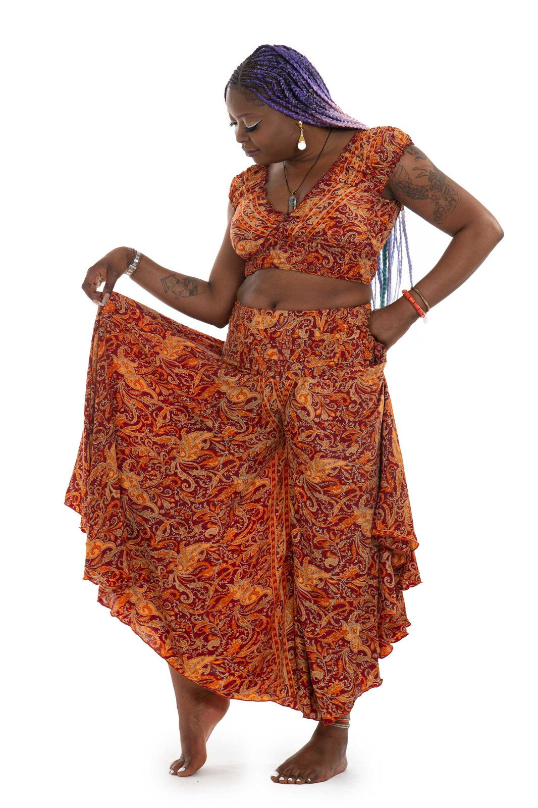 Crop Top & Palazzo Pants Set