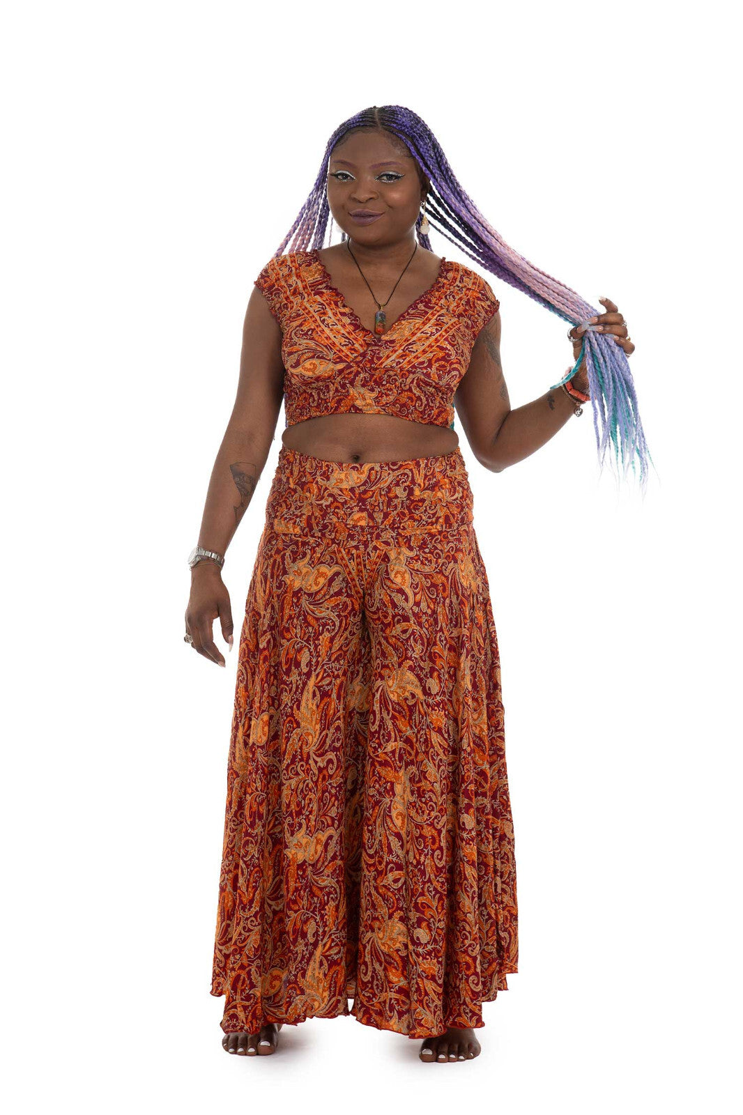 Crop Top & Palazzo Pants Set