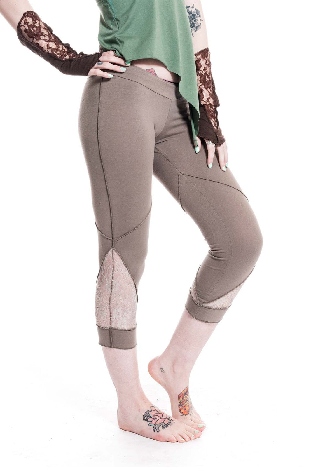 Organic Cotton And Lace Pixie Leggings