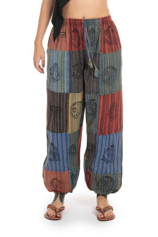 Patchwork Hippy Trousers in Circus Mix