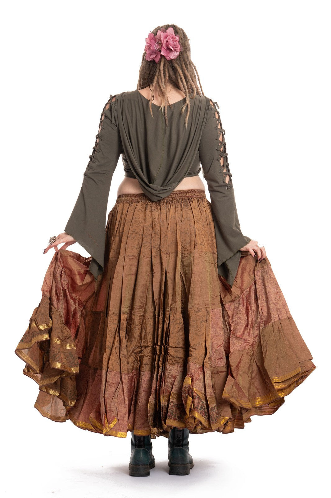 Long Upcycled Belly Dance Ats Skirt