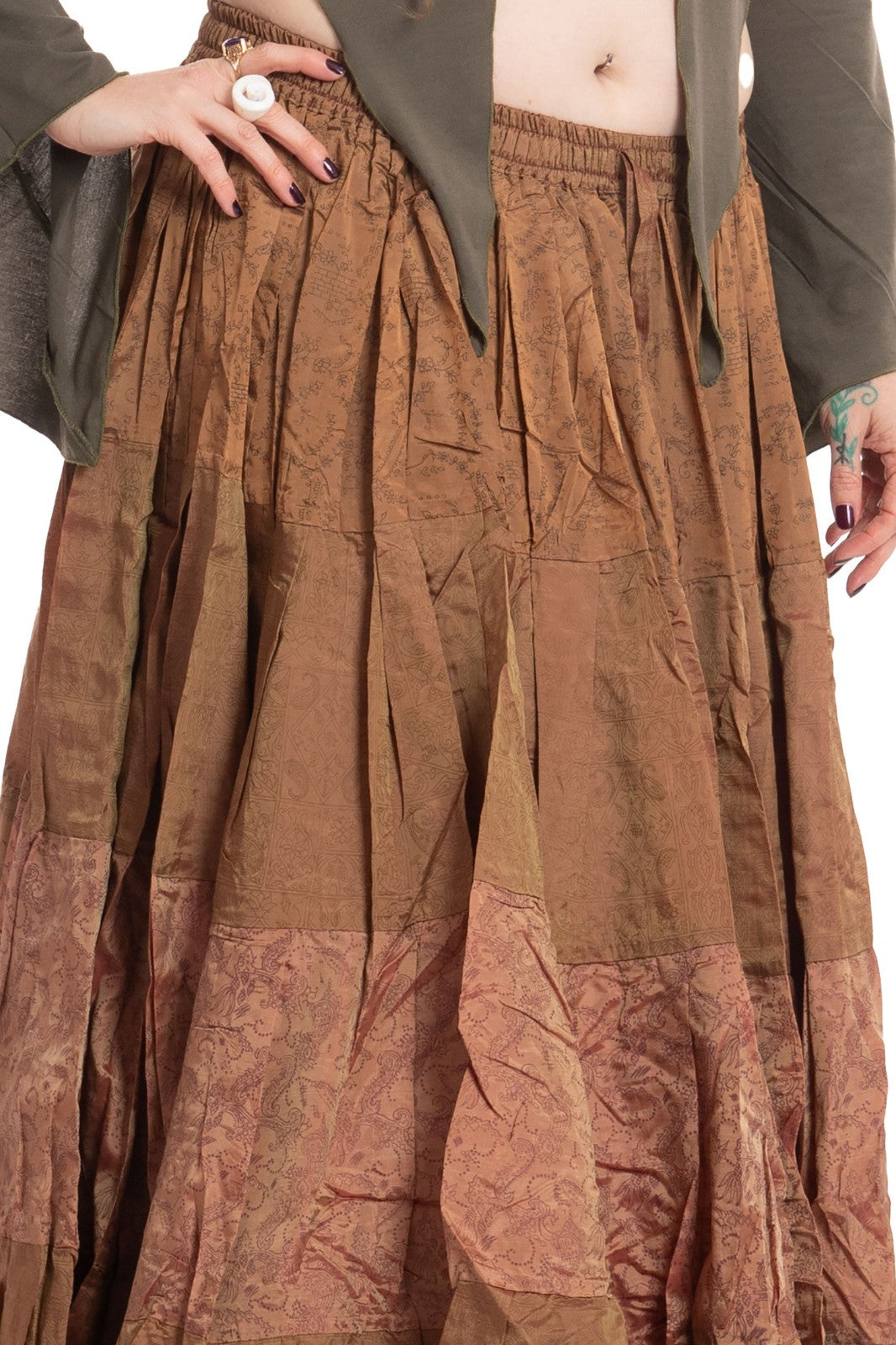 Long Upcycled Belly Dance Ats Skirt