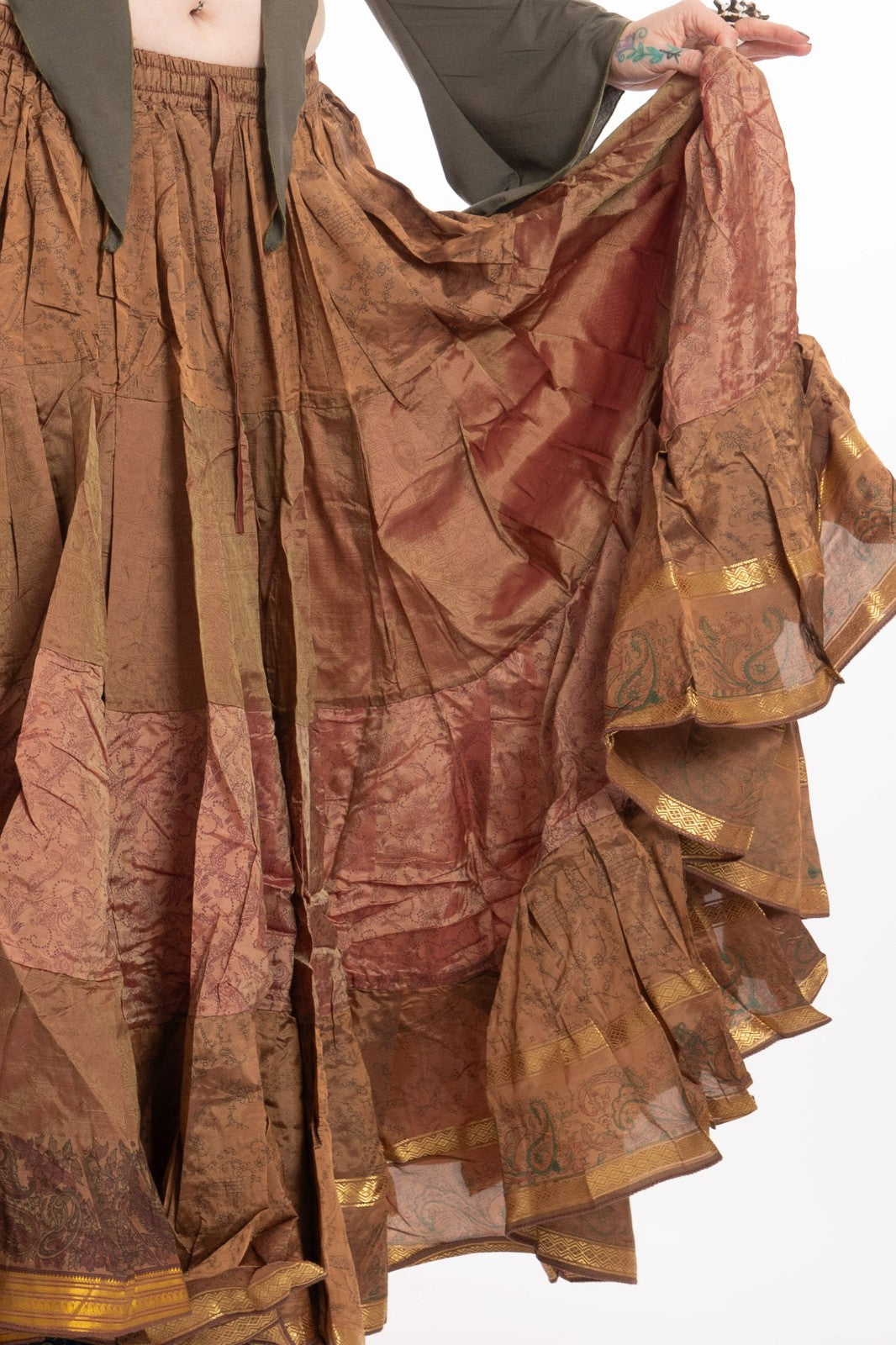 Long Upcycled Belly Dance Ats Skirt