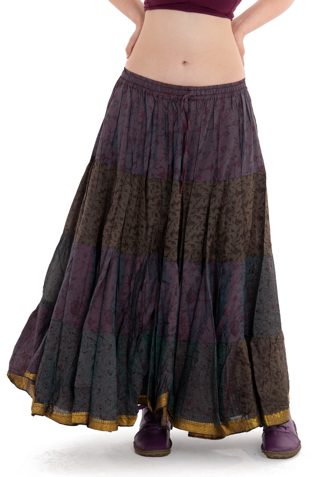 Long Upcycled Belly Dance Ats Skirt