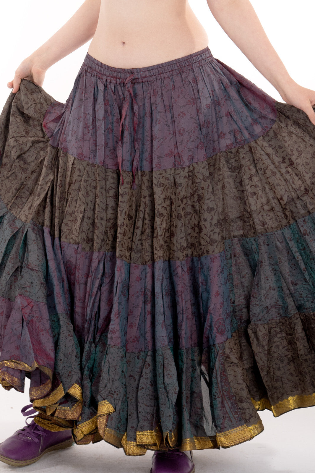 Long Upcycled Belly Dance Ats Skirt