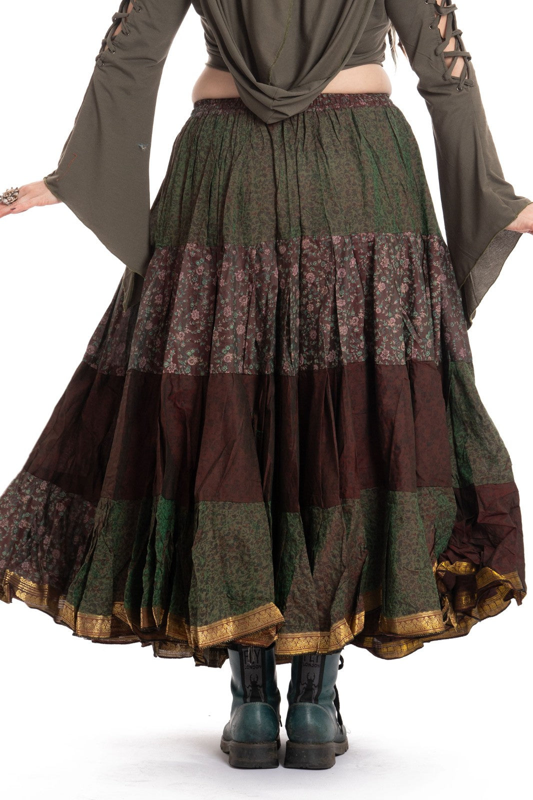 Long Upcycled Belly Dance Ats Skirt