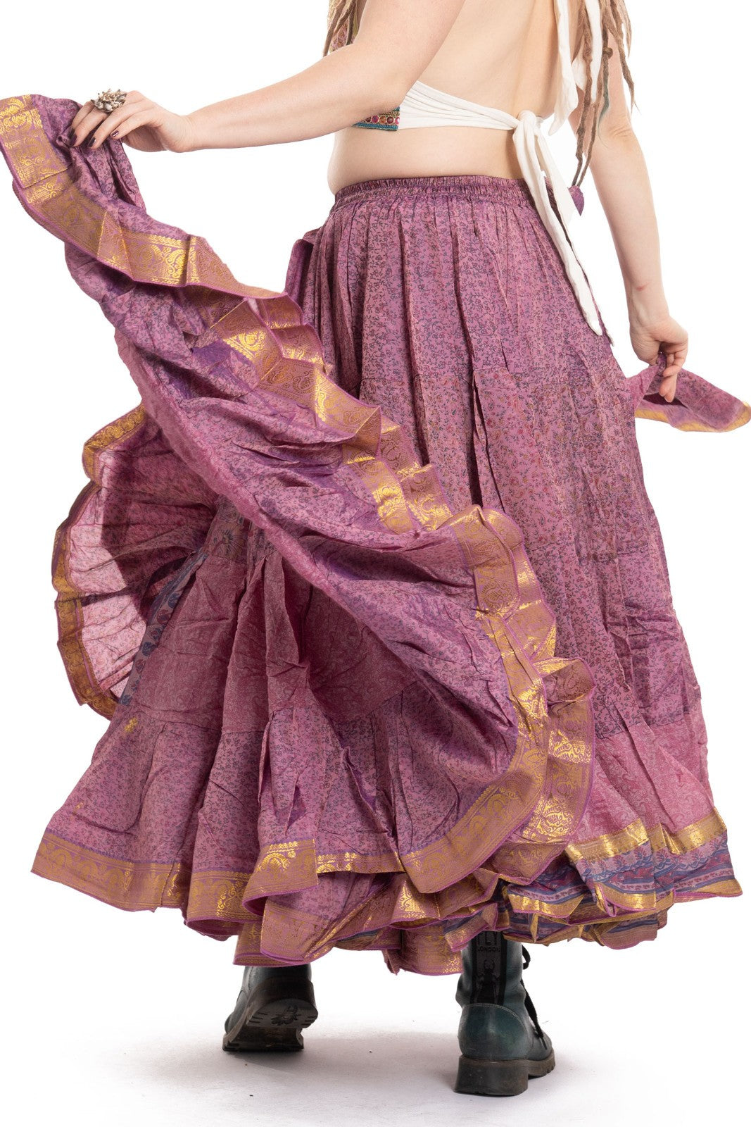 Long Upcycled Belly Dance Ats Skirt