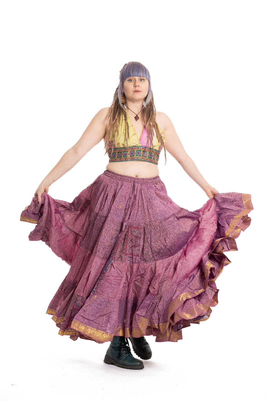 Long Upcycled Belly Dance Ats Skirt