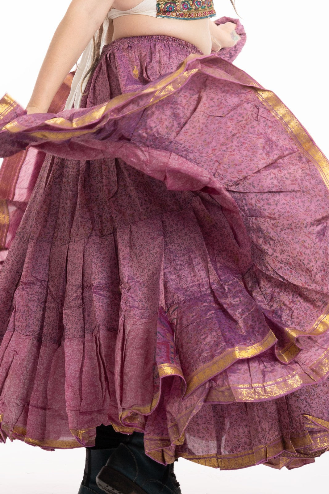 Long Upcycled Belly Dance Ats Skirt
