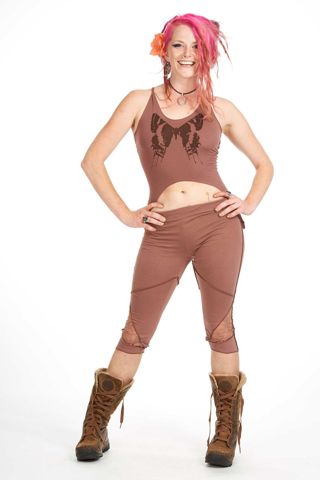 Organic Cotton And Lace Pixie Leggings