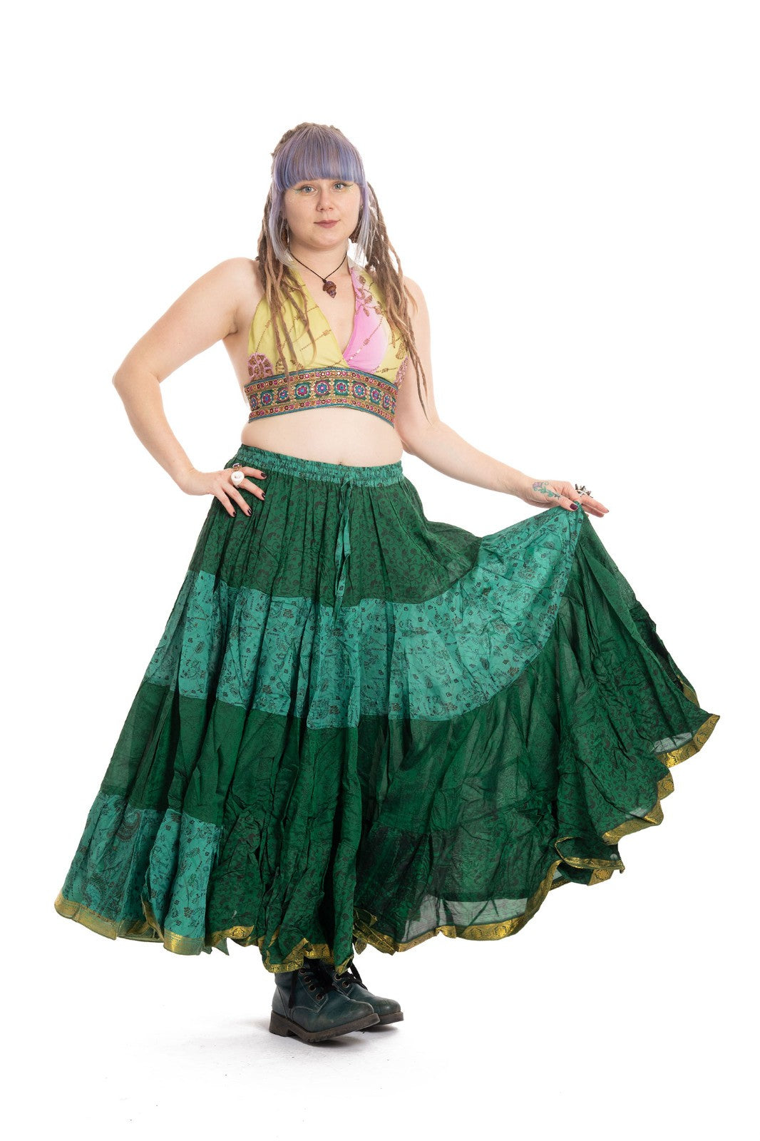 Long Upcycled Belly Dance Ats Skirt