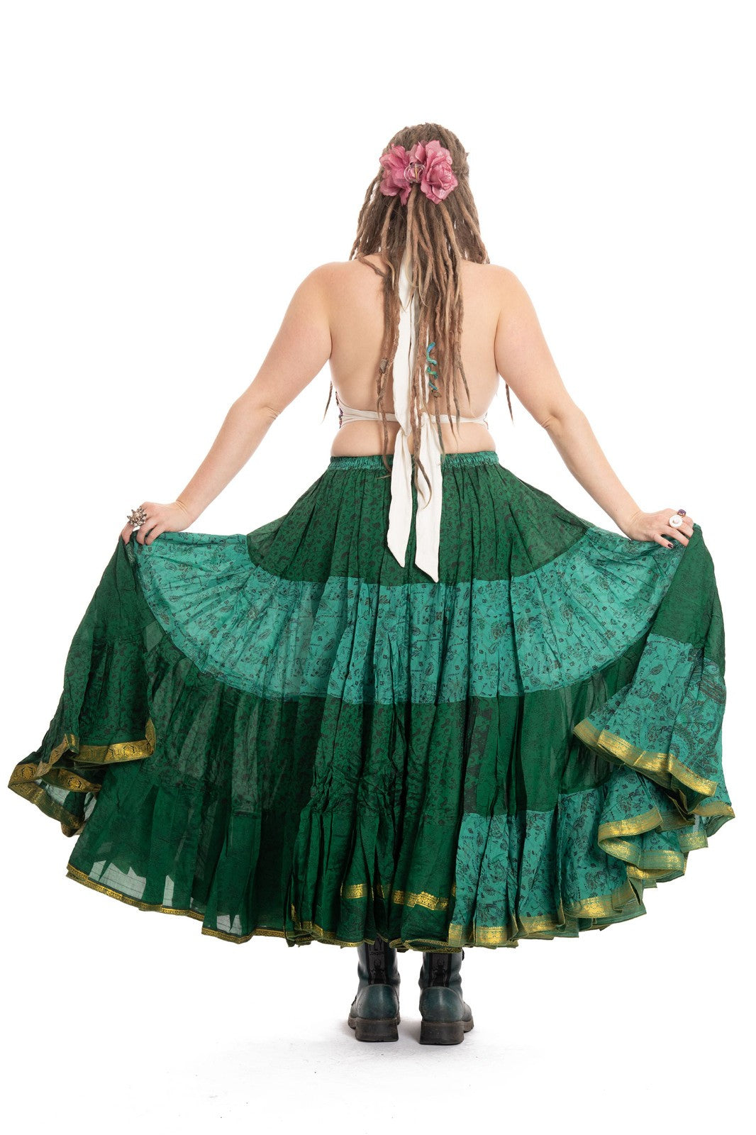 Long Upcycled Belly Dance Ats Skirt