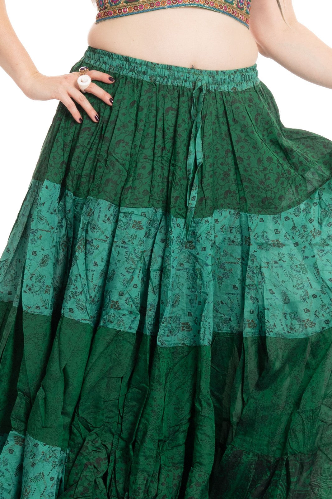 Long Upcycled Belly Dance Ats Skirt