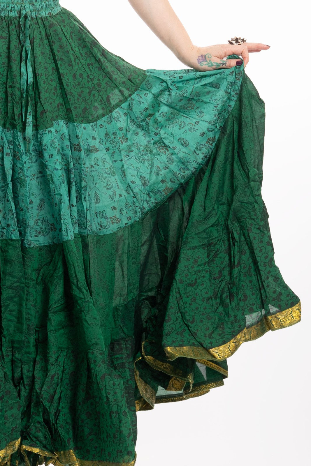 Long Upcycled Belly Dance Ats Skirt