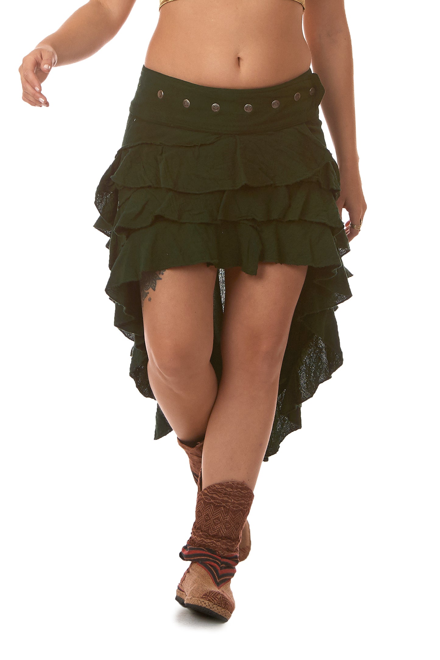 Boho High-Low Skirt, natural bohemian Goa goddess skirt - Wendy Skirt (DEVWENS) by Altshop UK