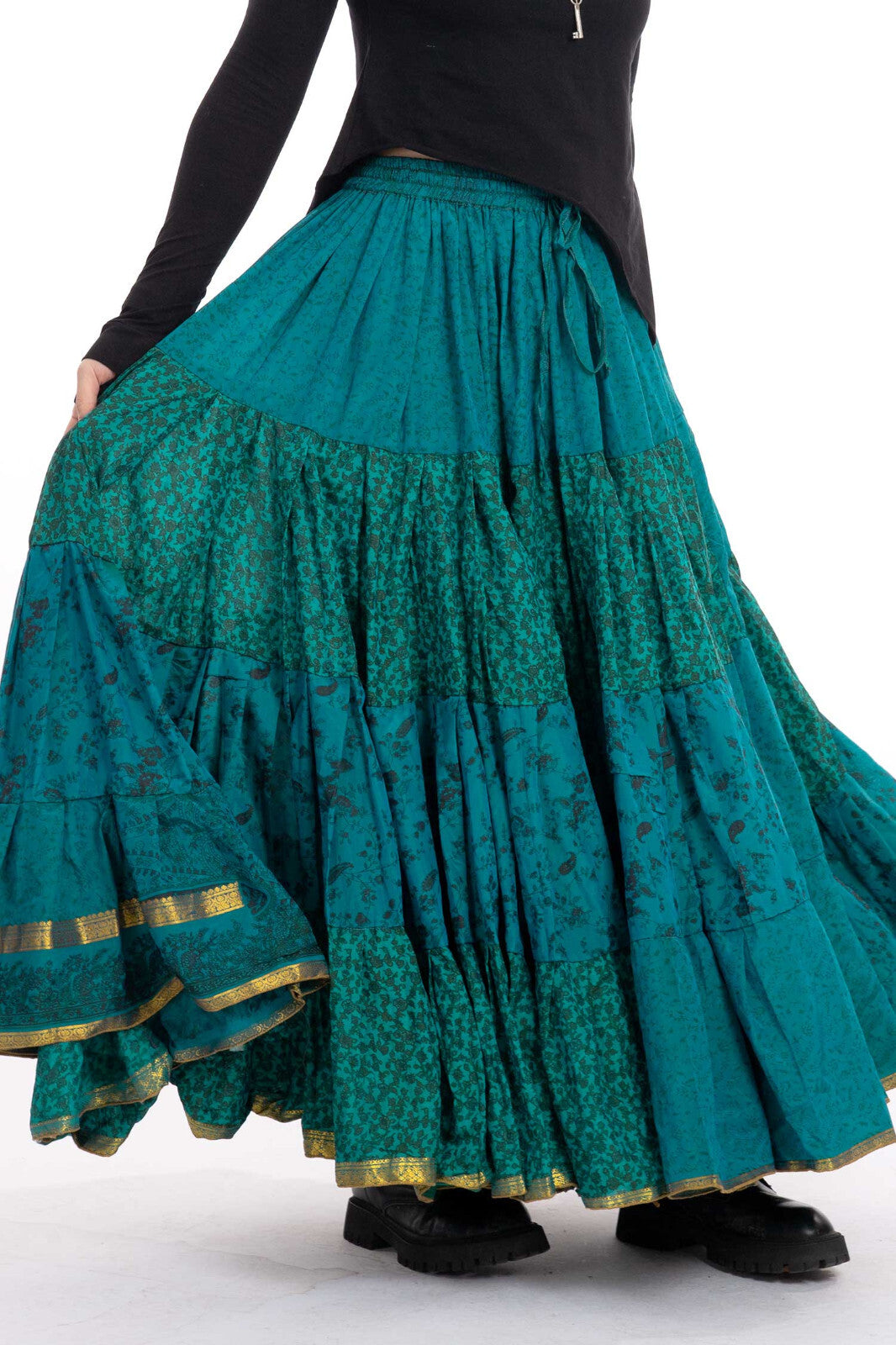 Long Upcycled Belly Dance Ats Skirt
