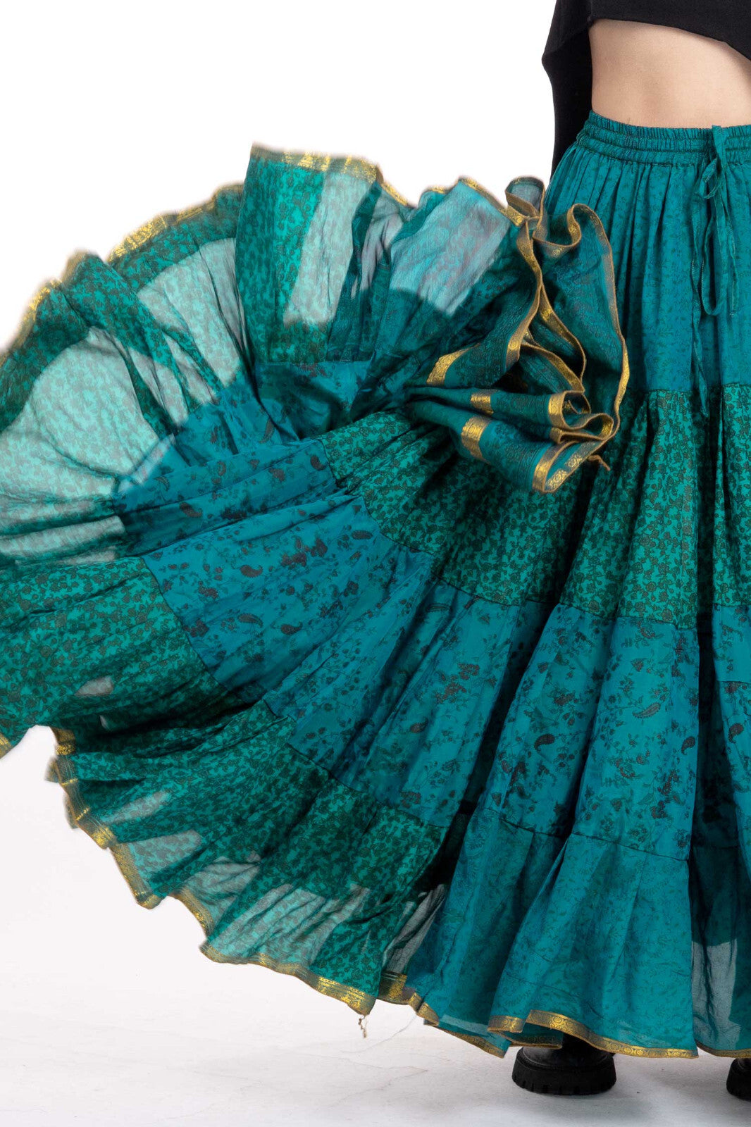 Long Upcycled Belly Dance Ats Skirt