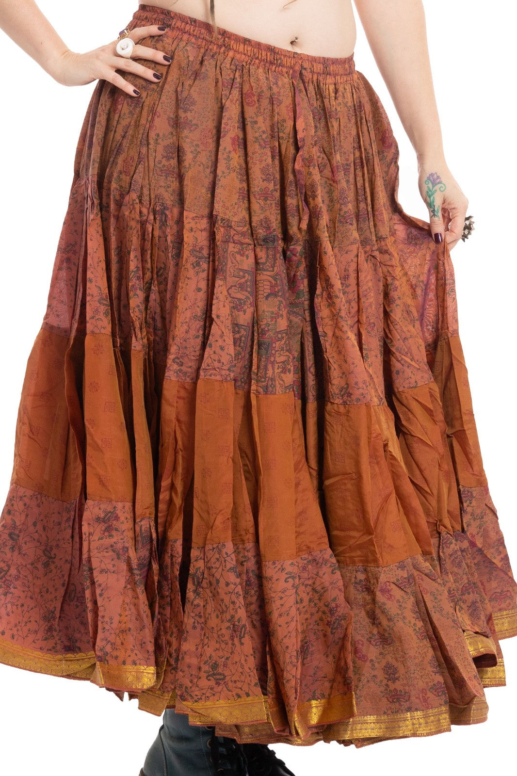 Long Upcycled Belly Dance Ats Skirt